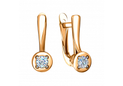 Золотые cерьги с фианитом