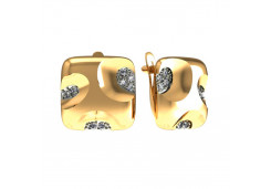 Золотые cерьги классические с фианитом