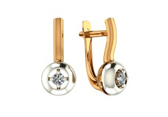 Золотые cерьги с фианитом