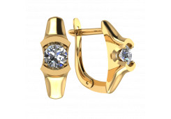 Золотые cерьги с фианитом