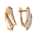 Золотые cерьги классические с фианитом