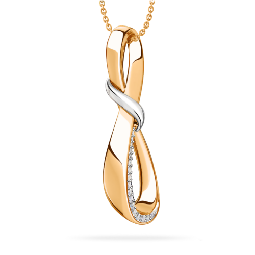 Золотая подвеска с фианитом