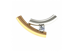 Брошь из золота с фианитом