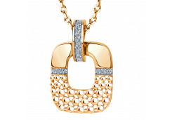 Золотая подвеска с фианитом