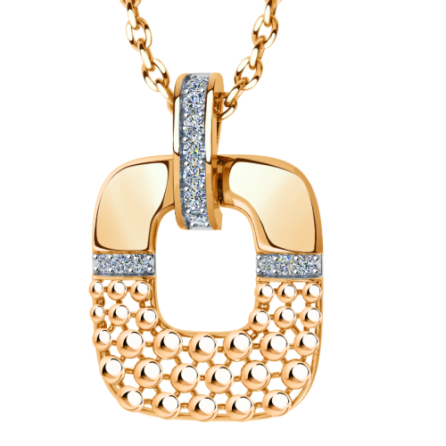 Золотая подвеска с фианитом