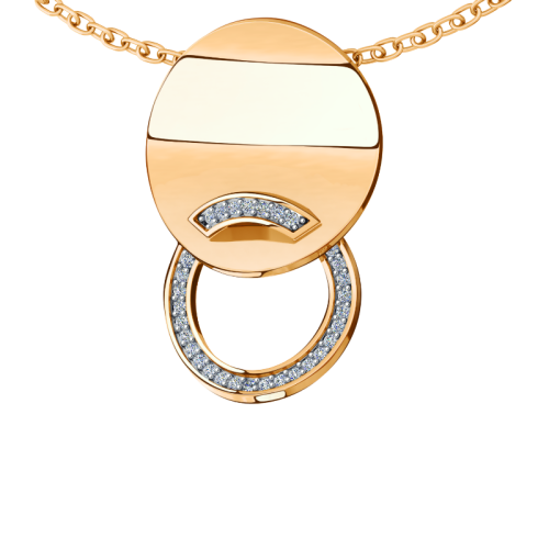 Золотая подвеска с фианитом