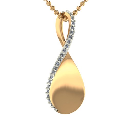 Золотая подвеска с фианитом