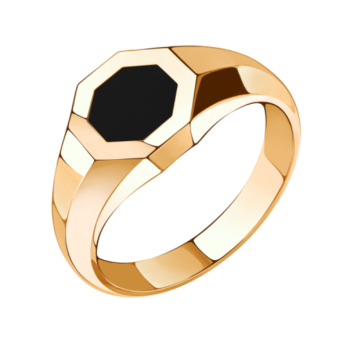 Печатка из золота с эмалью