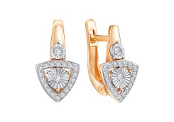 Золотые cерьги классические с фианитом