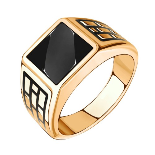 Печатка из золота с ониксом