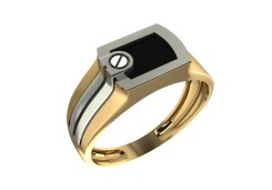 Печатка из золота с ониксом