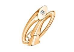 Брошь из золота с фианитом