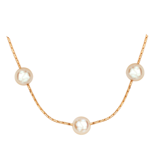 Колье из желтого золота с жемчугом