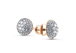 Золотые cерьги пусеты (гвоздики) с бриллиантом