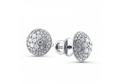 Серьги пусеты (гвоздики) из белого золота с бриллиантом