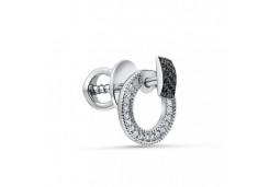 Серьга пусет (гвоздик) из белого золота с бриллиантом