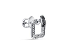 Серьга пусет (гвоздик) из белого золота с бриллиантом