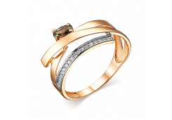 Золотое кольцо с раух-топазом