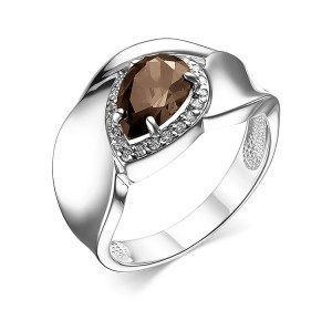 Серебряное кольцо с раух-топазом