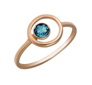 Золотое кольцо с лондон топазом