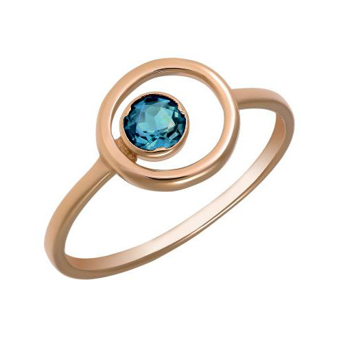 Золотое кольцо с лондон топазом