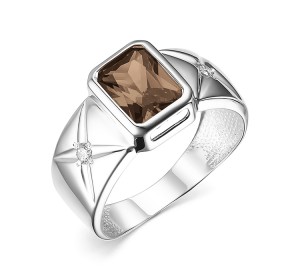 Серебряное кольцо с раух-топазом