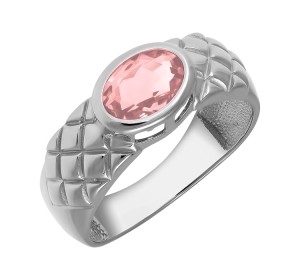 Серебряное кольцо с морганитом