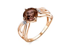 Золотое кольцо с раух-топазом