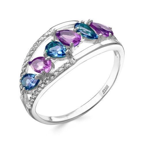 Серебряное кольцо с полудрагоценными камнями