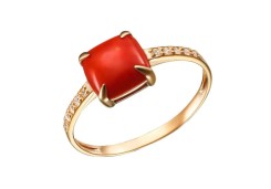 Серебряное кольцо с кораллом