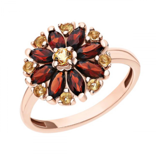 Серебряное кольцо с полудрагоценными камнями