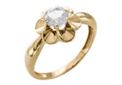 Золотое кольцо с фианитом