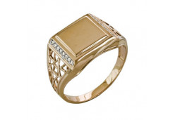 Печатка из золота с фианитом