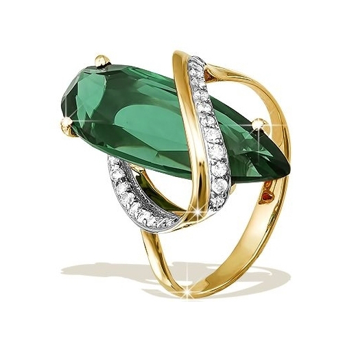 Золотое кольцо с кварцем