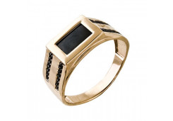 Печатка из золота с фианитом