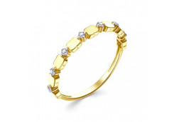 Кольцо из желтого золота с фианитом