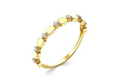 Кольцо из желтого золота с фианитом