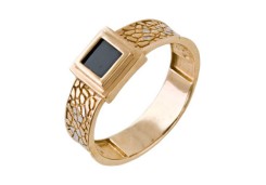 Печатка из золота с фианитом