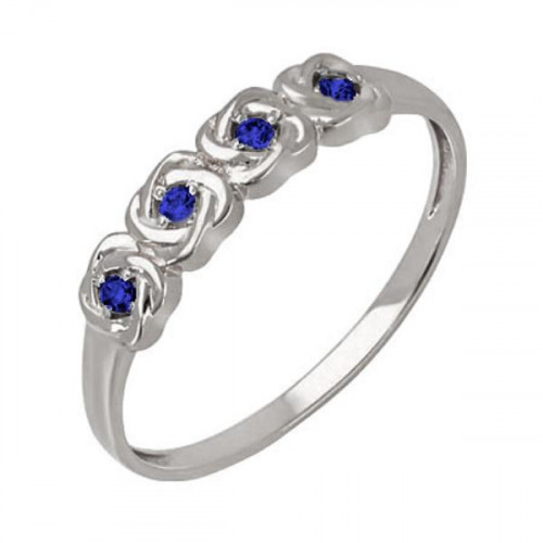 Кольцо из белого золота с сапфиром