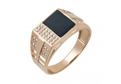 Печатка из золота с фианитом