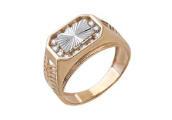 Печатка из золота с фианитом
