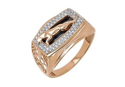 Печатка из золота с фианитом