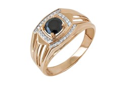 Печатка из золота с фианитом