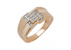 Печатка из золота с фианитом