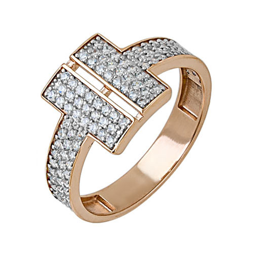 Золотое кольцо с фианитом