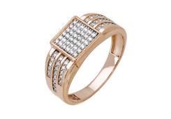 Печатка из золота с фианитом