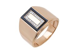 Печатка из золота с эмалью