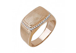 Печатка из золота с фианитом