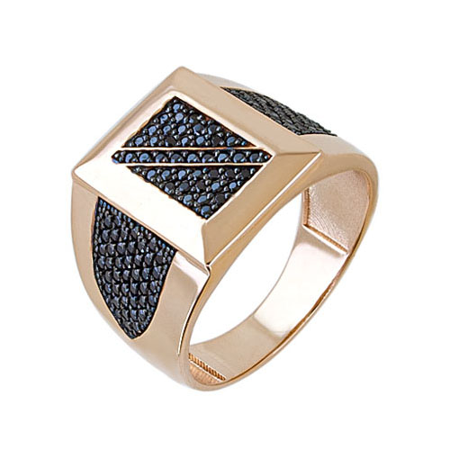 Печатка из золота с фианитом