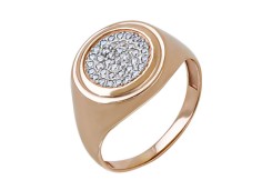 Печатка из золота с фианитом